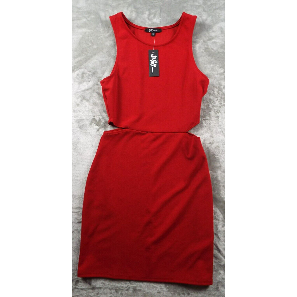 JUMP Dress Womens Medium Red Sleeveless Waist Cut Out Club Party Dancing NWT